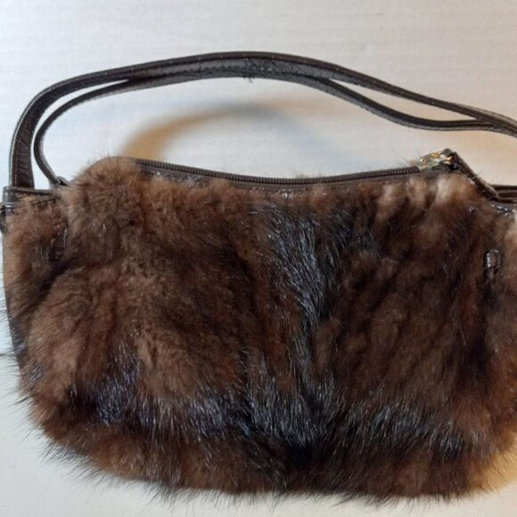 Vintage Paolo Masi Fur and Leather Wristlet Cottagecore Granny Chic Grandmacore - Picture 1 of 10